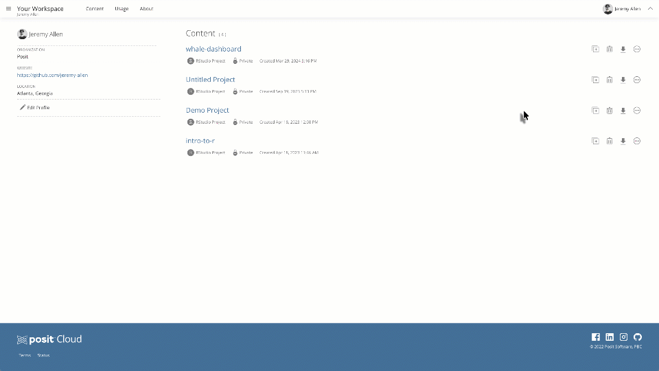 Posit Cloud in action