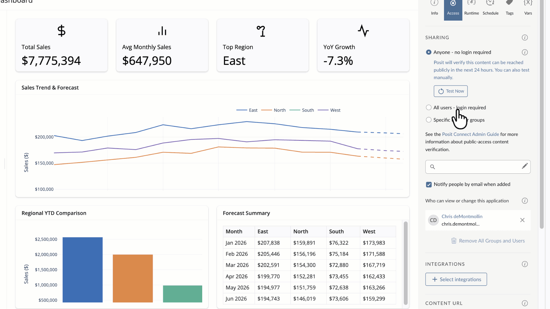 Connect: Change share settings