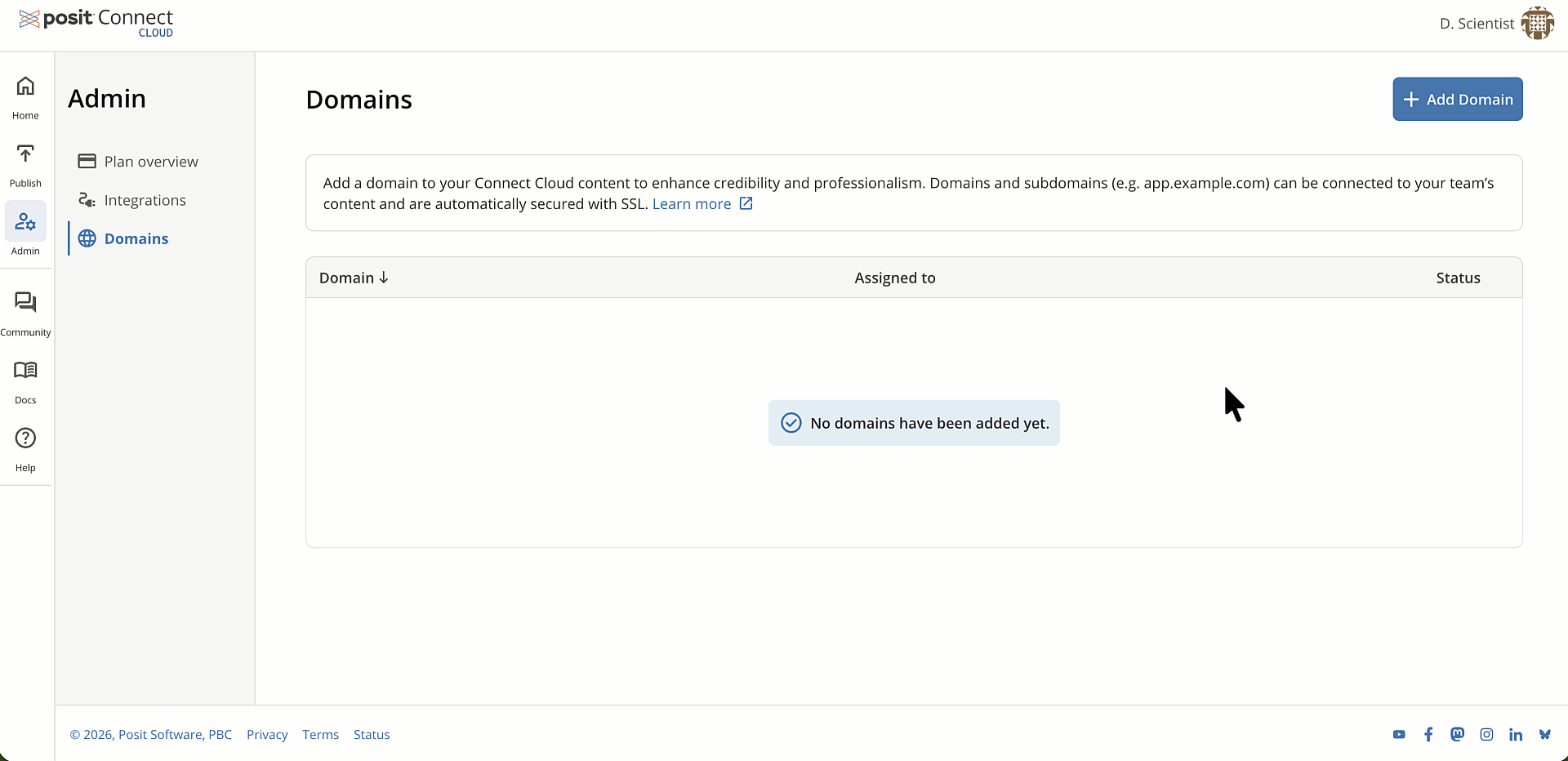 Add your own branding to your projects so you can share a short, professional link. 