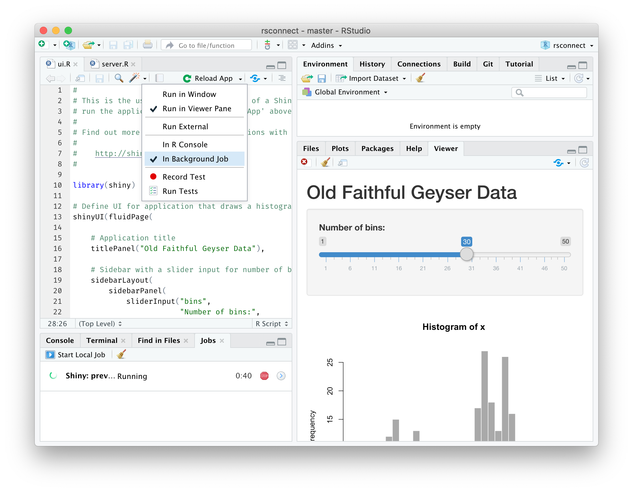 Menu showing new commands for working with directories in the Terminal