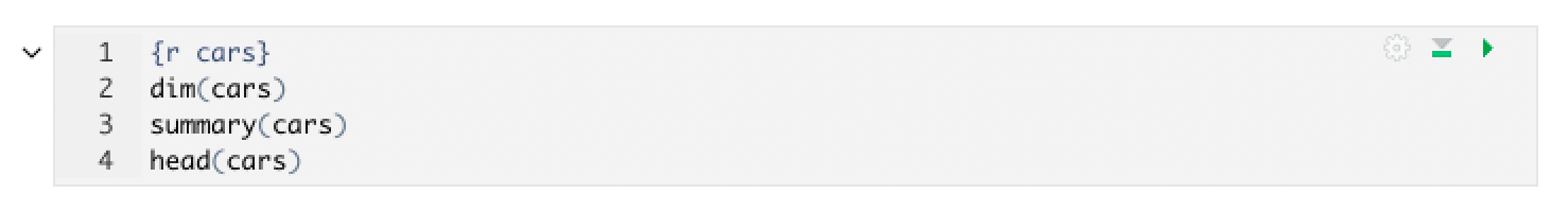 Code chunk with line numbering