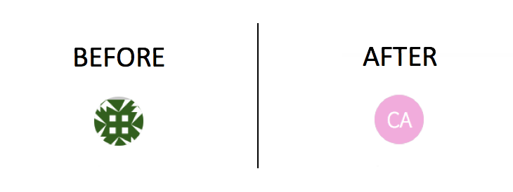 Side-by-side comparison of Gravatar icon to monogram icon