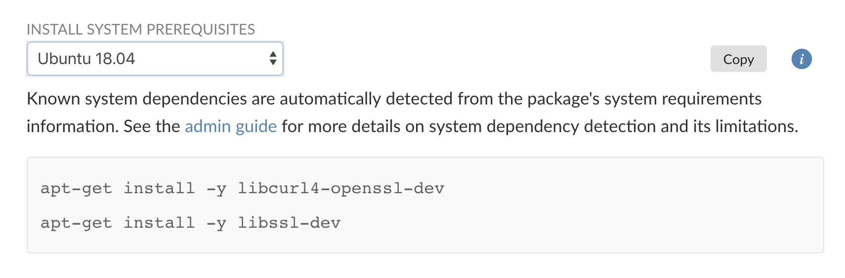 System prerequisites for R packages