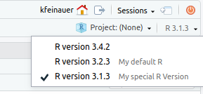 Session Version Select Label