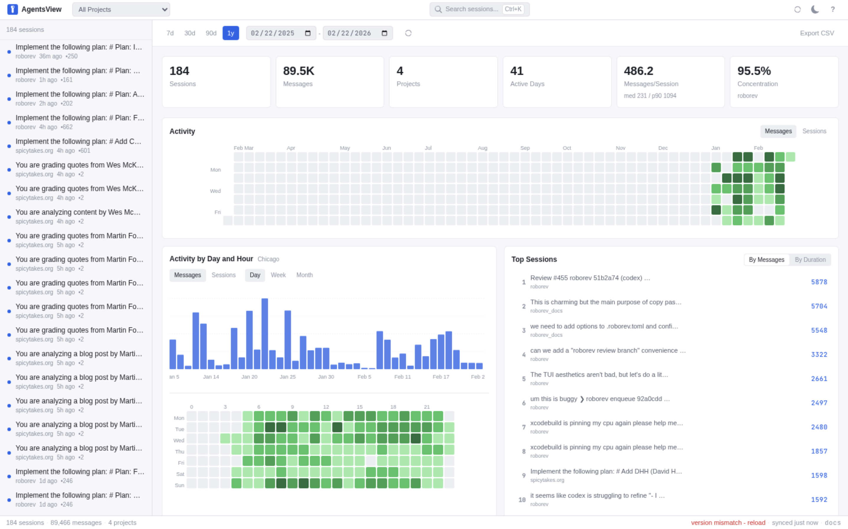 The agent-session-viewer web interface for browsing and searching AI coding sessions.