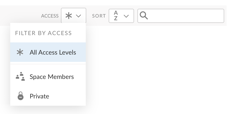 Selecting all access from drop down menu