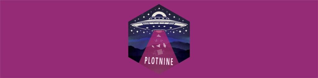 plotnine hex logo on purple background