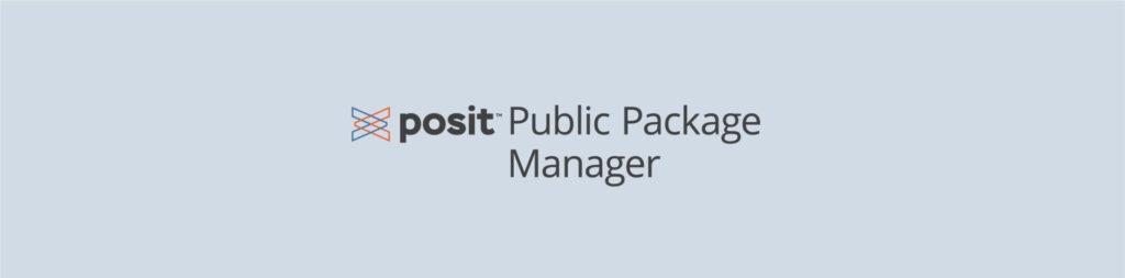 Posit Public Package Manager logo on blue background