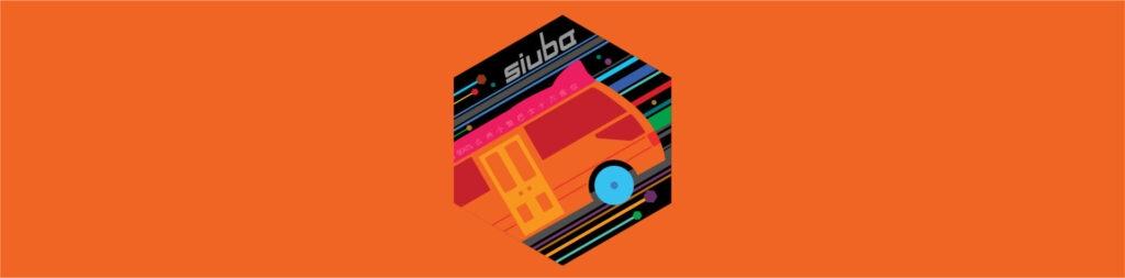 Siuba hex logo on orange background