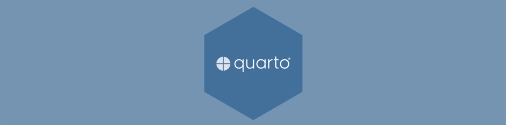 quarto logo on blue background