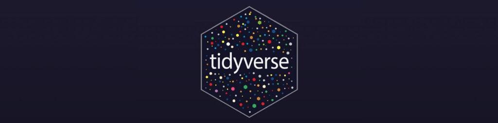 tidyverse hex logo on black background