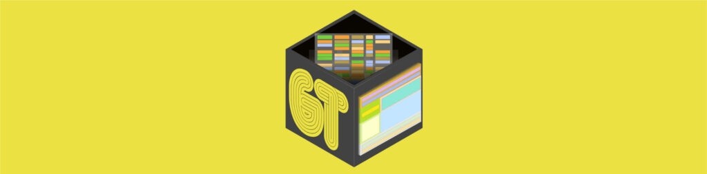 GT / Great Tables hex logo on yellow background