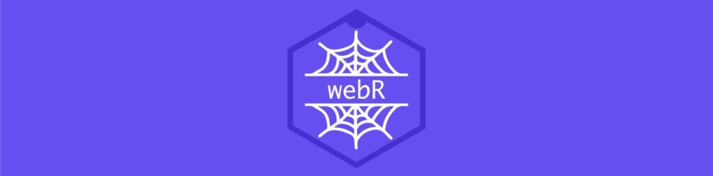 webr hex logo on purple background