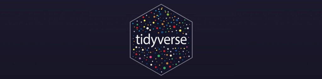 tidyverse hex logo on black background