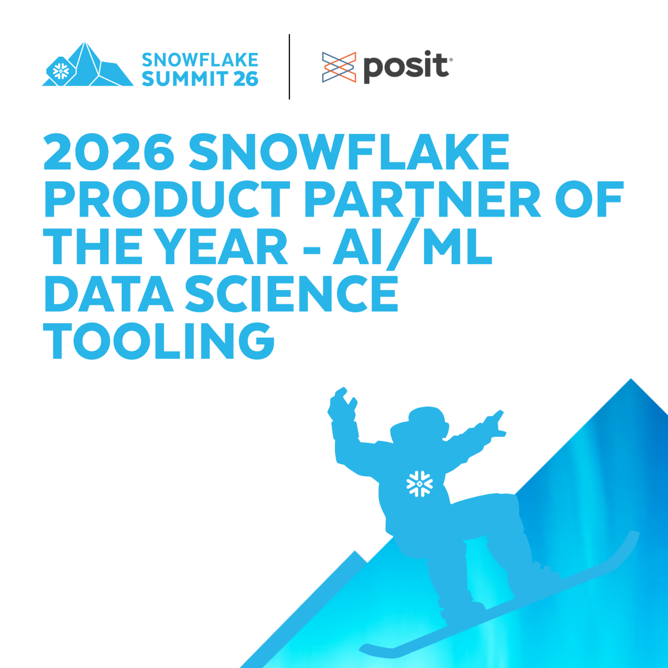 2026 Snowflake product partner of the year - AI/ML data science tooling badge