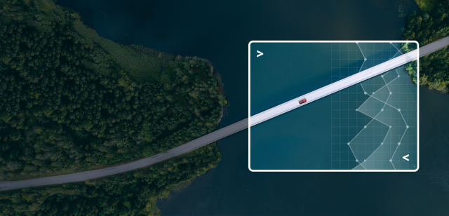 background image - car driving across a bridge