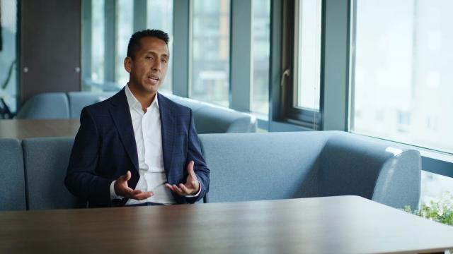 Video thumbnail of Matthew Montero, Chief Data Officer at Gen Re, discussing the company's data and AI strategy