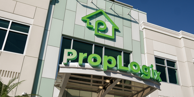 PropLogix logo, a provider of comprehensive property reports and title support services.