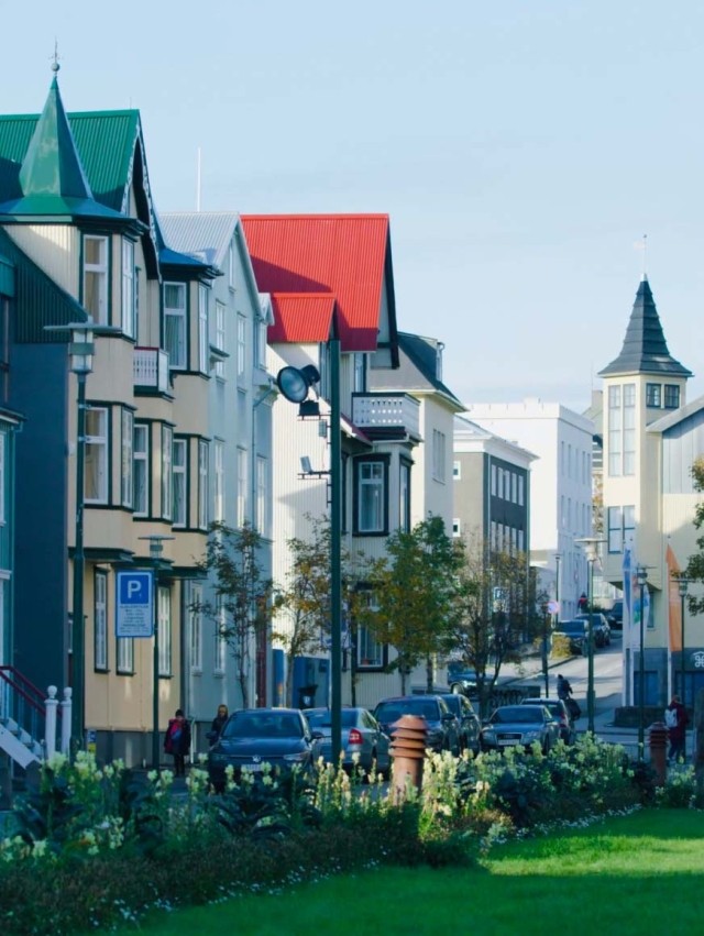 Colorful buildings in Iceland