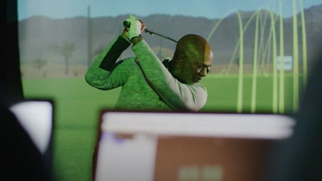 A photo of a golf simulator 