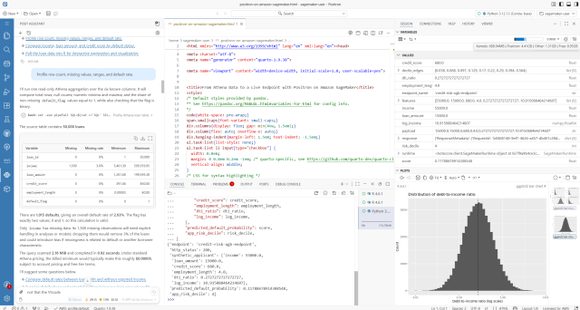 Figure 1. Positron Integrated Development Environment (IDE) on Amazon SageMaker Studio.