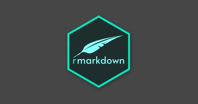 The rmarkdown hex sticker on a grey background