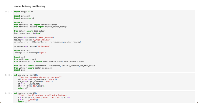 A Jupyter notebook with the model training and testing code.