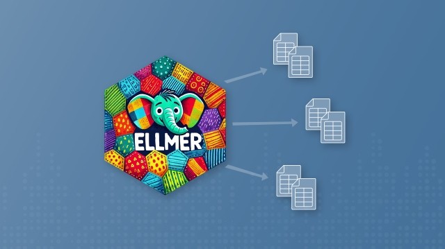 The ellmer package with a bunch of spreadsheet icons coming from it
