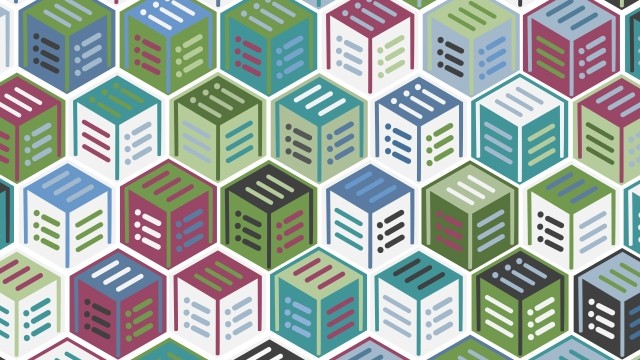 Table contest logo made up of colorful boxes