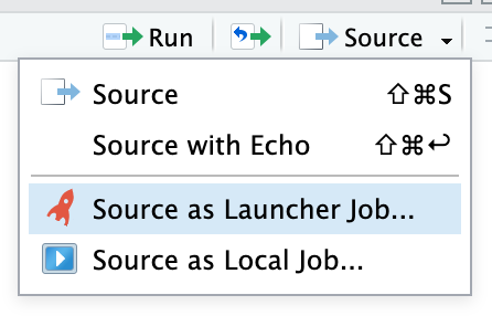 Source script as launcher job