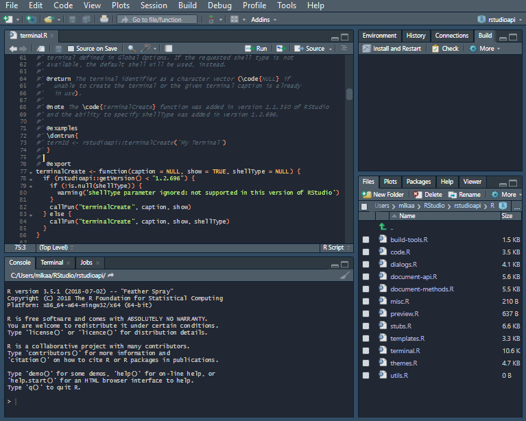 Super Dark IDE Theme, R-Studio, Inverted Color