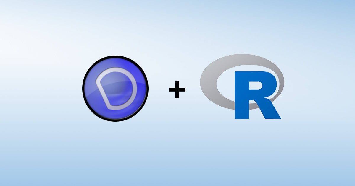The javascript DataTables logo plus the R logo