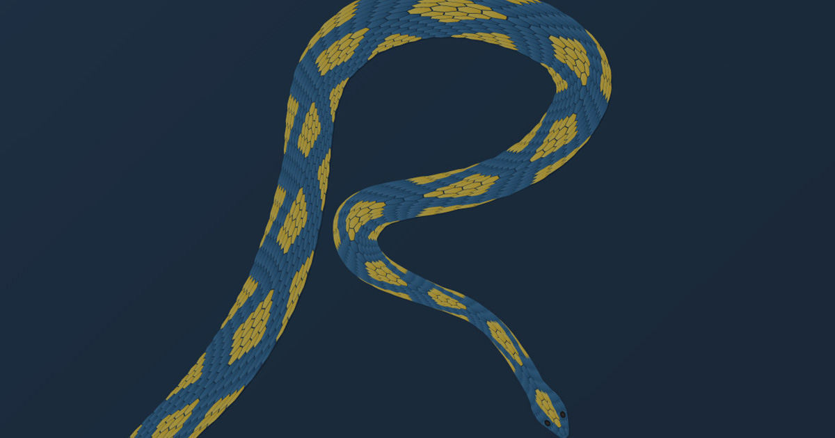 A snake in the shape of an R