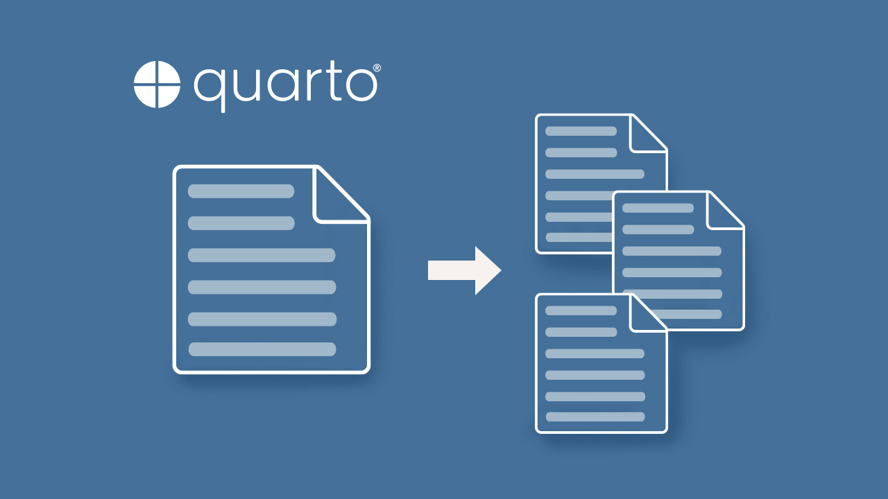 Quarto logo with single source publishing icon