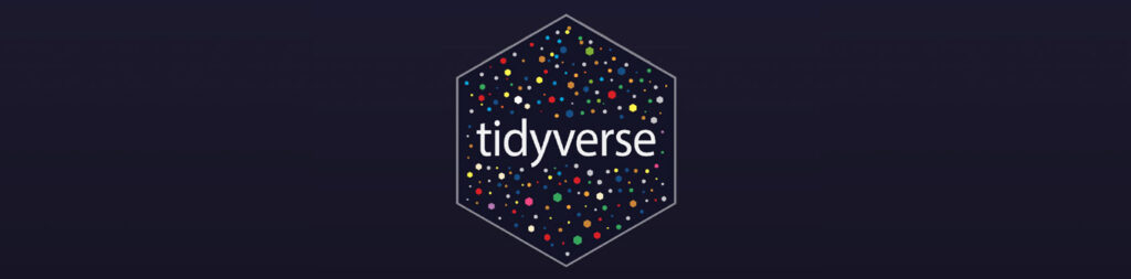 Tidyverse hex sticker on dark background