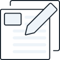 icon with two documents and a pen