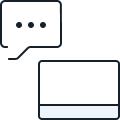 icon of computer window and chat bubble