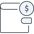 icon of wallet and $ symbol