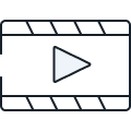 video player icon with play button