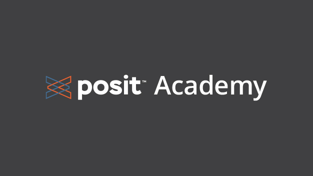 Posit Academy logo on dark gray background
