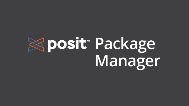 Posit Package Manager logo on dark gray background