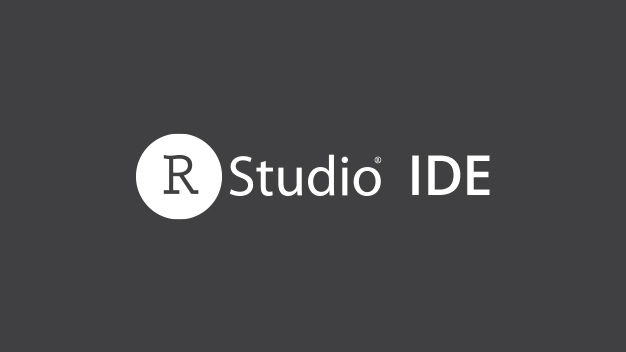 RStudio IDE logo on dark gray background