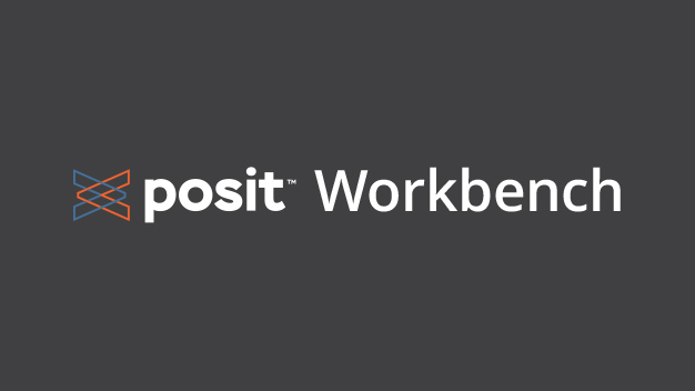 Posit Workbench logo on dark gray background