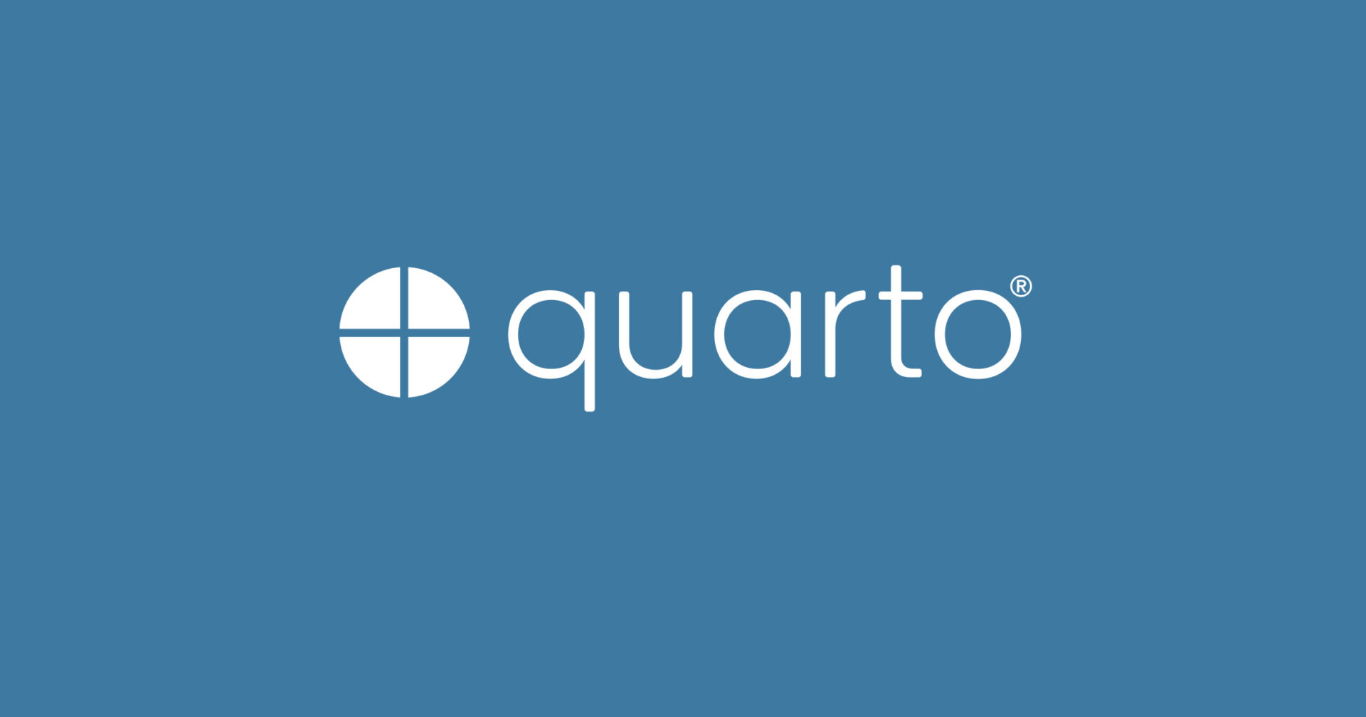 quarto logo made up of a circle split into four equal parts and the text quarto