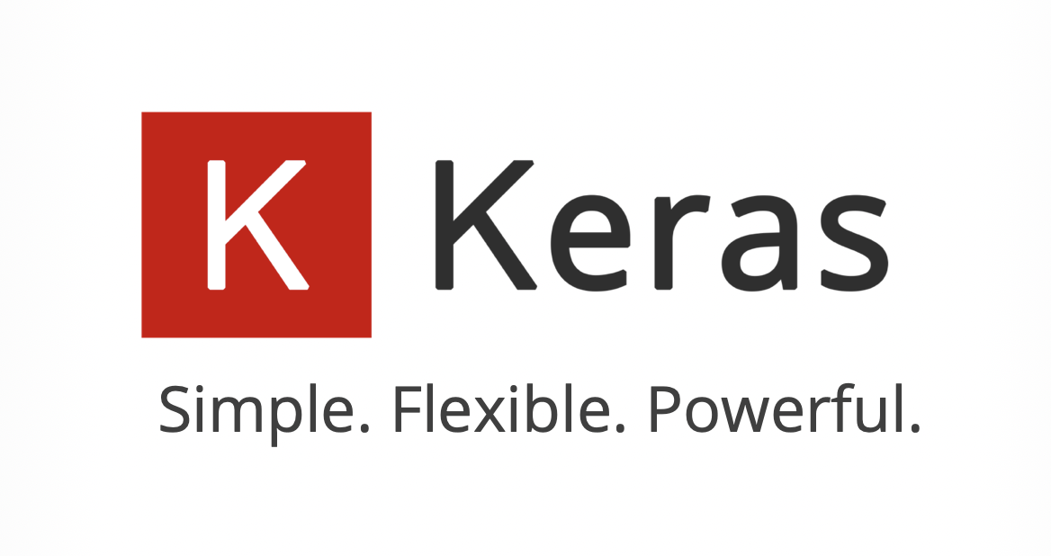 The Keras logo and the text: Keras, Simple, Flexible, Powerful.