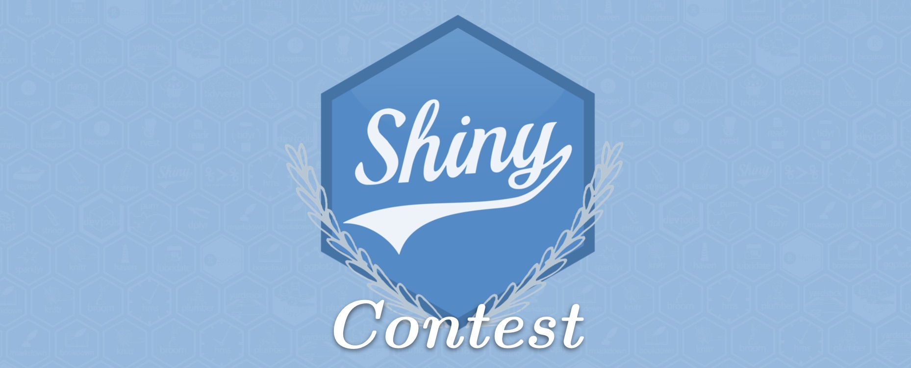 Shiny contest hexagon logo
