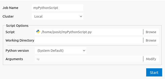 Python script launcher screen in VS Code