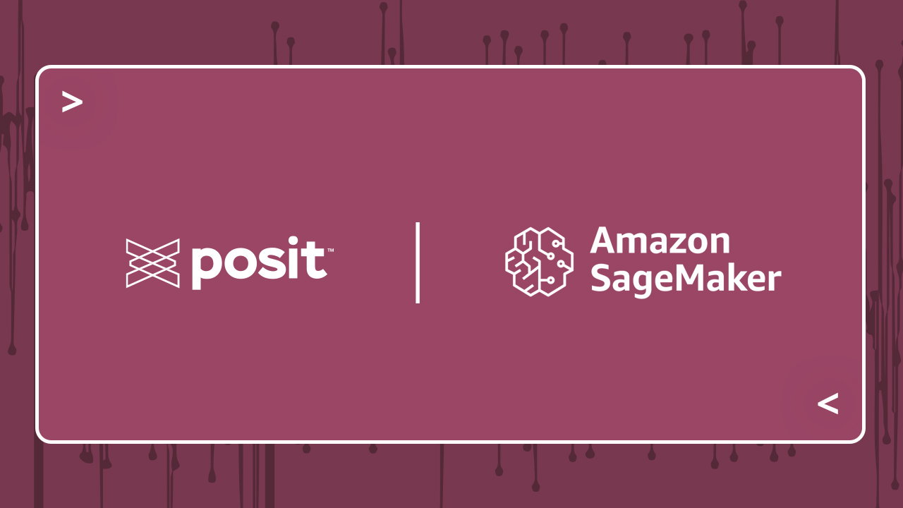 Posit logo and the Amazon SageMaker logo