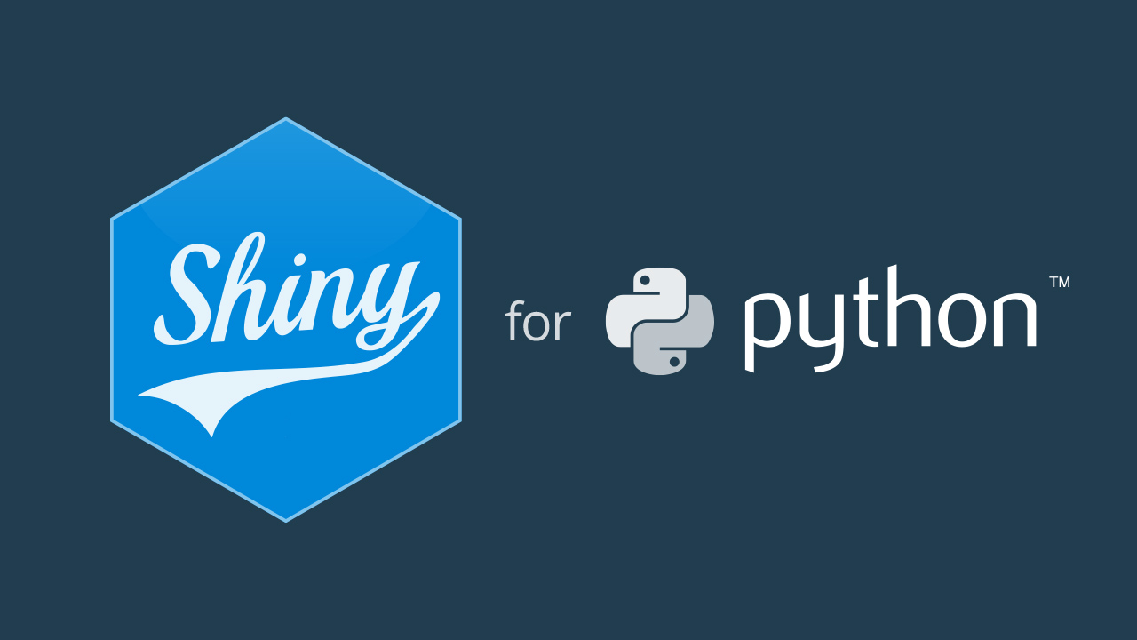 Shiny hex sticker and the Python logo. Together, they read Shiny for Python.