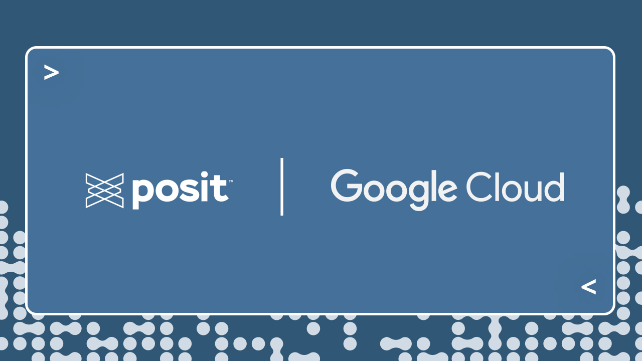 The Posit logo and Google Cloud logo next to each other.